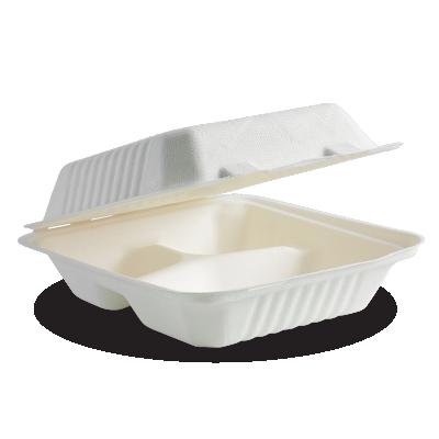 China Food Grade Disposable Sugarcane Bagasse Food Clamshell Biodegradable Disposable Water And Oil Proof for sale