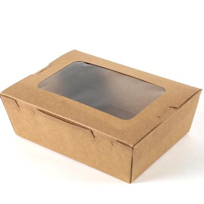 China Disposable Hot And High Quality Brown Kraft Paper Box With Window Wholesale for sale