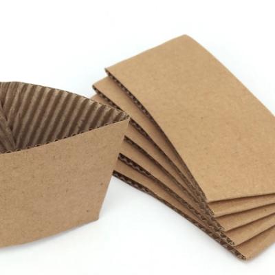 China Cheap Size Disposable Quality And Coffee Paper Cup Sleeve Kraft Paper Sleeve For Cup for sale