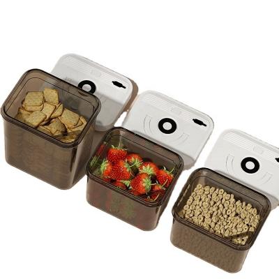 China BPA Free Coffee Bean Plastic Large Press Button Food Storage Vacuum Container Pump Sealing for sale