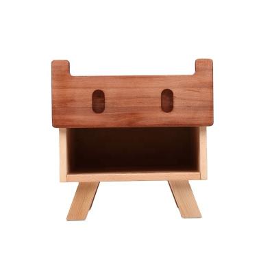 China Solid Wood Nightstands Monster Bedside Table Rattan Nightstands for Bedrooms with Sturdy Legs, Small Wooden Bedside Table Night Stands with Drawers for sale