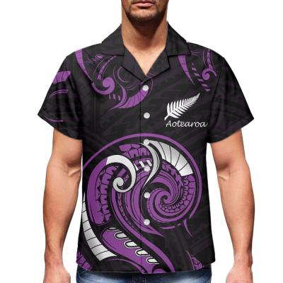 China New Zealand Maori Aotearoa Patterns Shirt For Men's New Zealand Maori Aotearoa Patterns Shirt For Men's Short Sleeve Anti-pilling Button Shirt For Men Summer Casual Shirts for sale