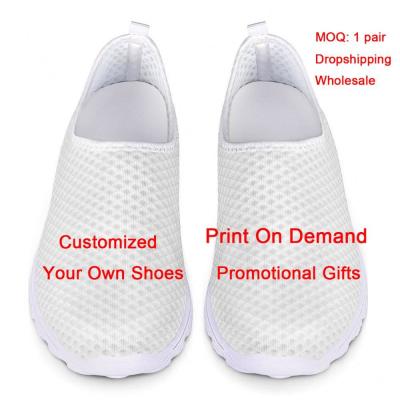 China Fashion\custom shoes manufacturer comfortable\durable\breathable\lit promotional gifts Walking Outdoor Slip-On Mesh Sneakers Women Running Shoes breathable for sale