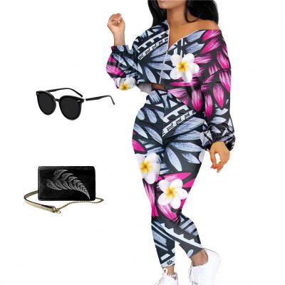 China Plus Size Women Set 2 Piece Samoa Polynesian Tattoo Print Style Two Twin Zipper Short Coat And Panty Custom Plus Size 2 Piece Set Women for sale