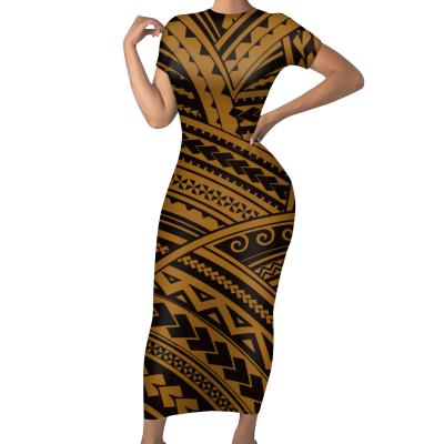 China Smoan Tribal Anti-Static Tattoos Women's Long Lady's Triangle Print Women's Tight Dresses for Women and Girls Elegant Dresses for sale