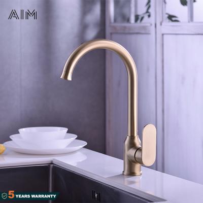 China Faucets AIM Faucet Brass Thermostatic Faucets Deck Mounted Classic Sink Water Mixer Brass Brushed Gold Kitchen Faucet for sale