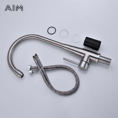 China Thermostatic Commercial Kitchen Faucet Single Hole Deck-Mounted Stainless Steel Kitchen Faucet for sale