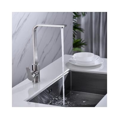 China Thermostatic Faucets Kitchen Deck-Mounted Sink Faucet Single Hole High Brushed Stainless Steel Kitchen Faucet for sale