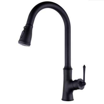 China Thermostatic Faucets Single Handle Matte Black Brass Sink Tap Kitchen Sink Faucet Mixers Faucet for sale