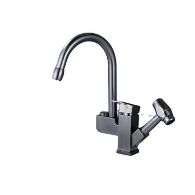 China Beautiful Metered Faucets Gray Mixer Square Tap Bathroom Basin Sink Basin Faucet for sale