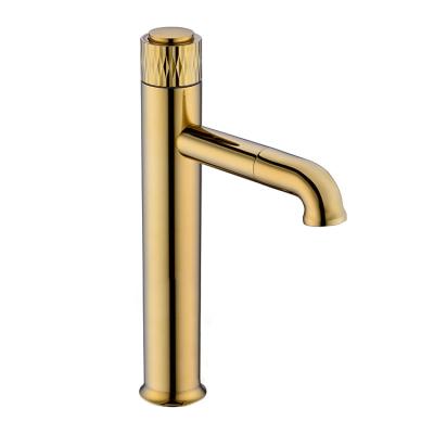 China Stainless Steel Basin Mixer Taps Rose Gold Touchless Long Neck Metered Basin Faucet for sale