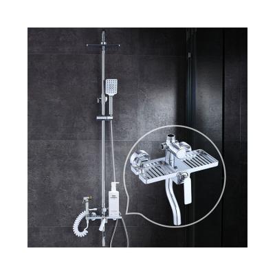 China With Sliding Bar Model Chrome Bathroom Shower Set Bathroom Factory Price Shower Faucet Set 2021 Latest for sale