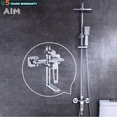 China With Sliding Bar Bathroom Waterfall Rain Shower Set System, Factory Price Wholesale Commercial Stainless Steel Shower Column for sale