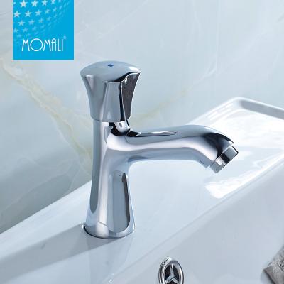 China Momali Faucets Cheap Bathroom Basin Brass Metered Water Faucet, Single Cold Basin Faucet for sale