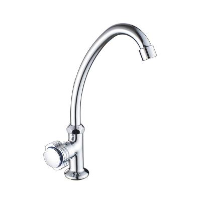 China Metered Faucets Copper Chrome Plated Kitchen Faucet Single Kitchen Faucet for sale