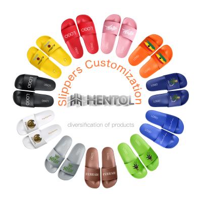 China CUSHIONING Custom Logo Sandals Summer Fashion Custom Logo Mens Sandals White Beach Slippers Custom Made Sandals for sale