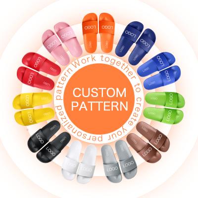 China 2022 HENTOL Designer Sandals Slides Custom Logo Black Slides Sandal Men Shoes Custom Printed Sublimation CUSHIONING Slides Slippers for sale