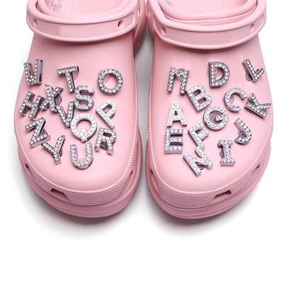 China Metal Letters 2021 Hot Sale Women's Diy Designer Hot Designer Crystal Accessories Custom Luxury Decoration Logo Clogs Letters for sale