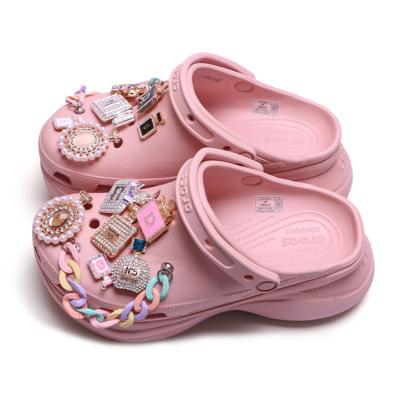 China Eco-Friendly Lady Perfume Bottles Diamond Crystal Shoe Decorations Shoe Jewelry Accessory Luxury Bling Charm for sale