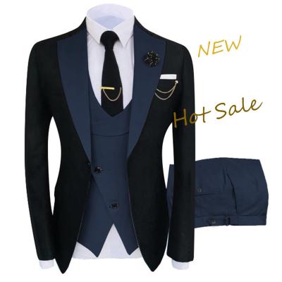 China New Fashion Anti-wrinkle Suit Men's Casual Business Wedding Hot Selling Style 3 Piece Coat Vest Pants Fashionable Suit for sale