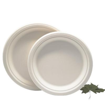 China 100 Pack Disposable Biodegradable Compostable Bagasse Plates For Hot And Cold Foods for sale