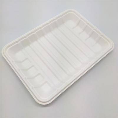 China Hotel Home Restaurant Sugarcane Tableware Food Serving Tray Biodegradable Disposable Sugarcane Pulp Tray for sale