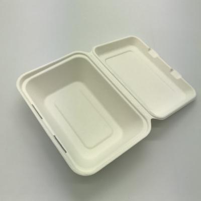 China 900ml Biodegradable Microwavable Bagasse Free Lunch Box PFAS Disposable Food Container for sale