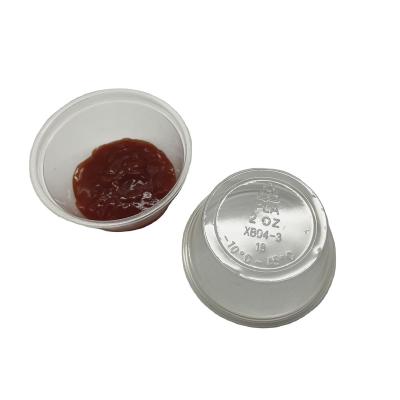 China Disposable Eco Friendly PLA 2oz Biodegradable Party Cup Sauce Cup With Lids for sale