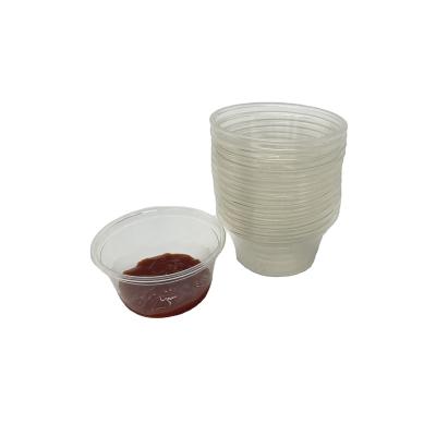 China Disposable Compostable Party Cup Biodegradable PLA 2oz Sauce Cup With Lids for sale