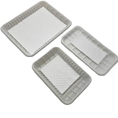 China Biodegradable Fish Meat PBAT+TISSUE Absorbent Pad Eco-friendly Absorption Pads for sale