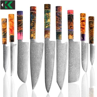 Китай Stocked Latest Japanese Damascus Steel Knives Solidified Wood Handle  Knives Kitchen Kiritsuke Chef  Cleaver Knife Cooking продается