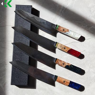 China Stocked Demascus chefs knife Japanese VG10 steel handmade damascus kitchen knife chef knifes with resin handle for sale