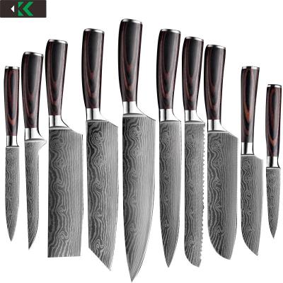 China Stocked Amazon hot selling High-carbon Steel damascus Pattern Stainless Steel 8 Inch Japanese Chef Knife Te koop