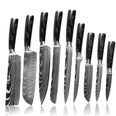 Κίνα Stocked Drop shipping japanese stainless steel riving bone chopping brisket serrated utility kitchen utensils for hotel knives set προς πώληση