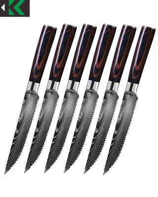 중국 Stocked Drop shipping wood handle kitchen home utensil steak knives set 판매용