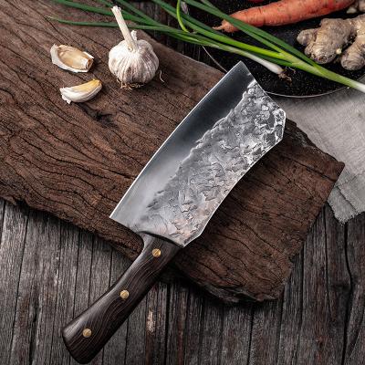 중국 Stocked Dropship 7.5 inch Handmade Full Tang Forged High-carbon Steel Wenge wood handle Kitchen Knives China chopping Cleaver knife 판매용