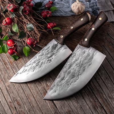 중국 Stocked 2021 New style Handmade High Carbon Steel China chopping Kitchen chef cleaver butcher knife with Wenge wooden handle 판매용