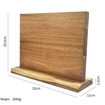 China Stocked Natural Bamboo Wooden Free Standing Kitchen Organizer Storage Magnetic Knife Board Holder zu verkaufen