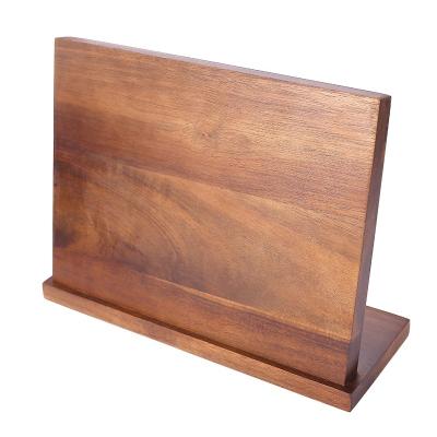 China Stocked nature magnetic acacia wood Kitchen knife holder and stand en venta