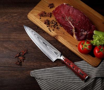 China Sustainable professional High quality 8 inch  damascus steel Japanese kitchen knife en venta