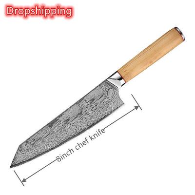 중국 Stocked 8 inch professional Japanese  Kitchen chef Knife with damascus steel 판매용