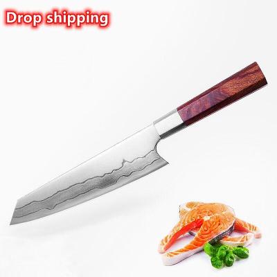 China Stocked Wholesale Custom Professional Manufacturer 7 Layers Damascus Steel Kiritsuke kitchen cook Sushi Knife With 440C Core zu verkaufen