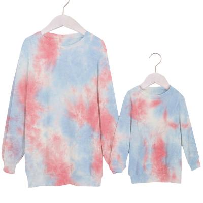 China T9-K008 Mom and Me QUICK DRY Outfits Plus Size Women's Blouse Autumn Clothing Long Sleeve Tie Dye Custom Hoodie for sale