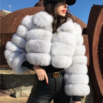 China N9-K021 2021 New Anti-wrinkle Winter Coat Jacket Women Faux Fox Fur Coat With Hood Fashion Short Style Fake Fur Coat For Lady for sale