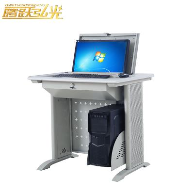 China Modern School Classroom Teacher Desk Flip Computer Desk Table with Drawers Laptop Office CEO Director Desk duplex for sale