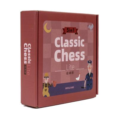 China Custom Eco-Friendly Game Pieces Wholesale Multifunctional 5 IN 1 Chess Board Game Set For Kids for sale