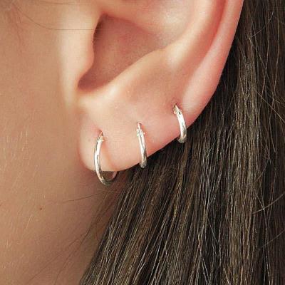 China Customized TRENDY Fashion Cartilage Sleeper Circle Earring For Women, Jewelry 18k White Gold Earring, Tasty Jewelry For Women for sale