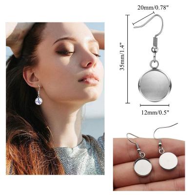 China Metal earpin s-shaped earstring set gem inlaid empty round frame tray for earrings production for sale