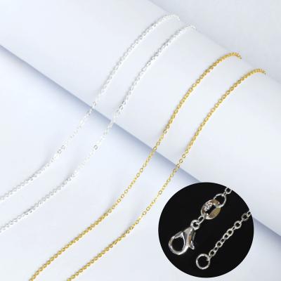 China 18k Gold CLASSIC Choker Link Chain Lava Bead Pendant Necklace Dainty Satellite Jewelry For Women 16