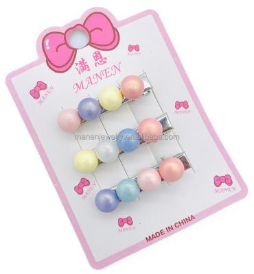 China Factory supply 2022 high quality cheap fashion Korean popular cute hairpins headpieces girls bead clip for sale